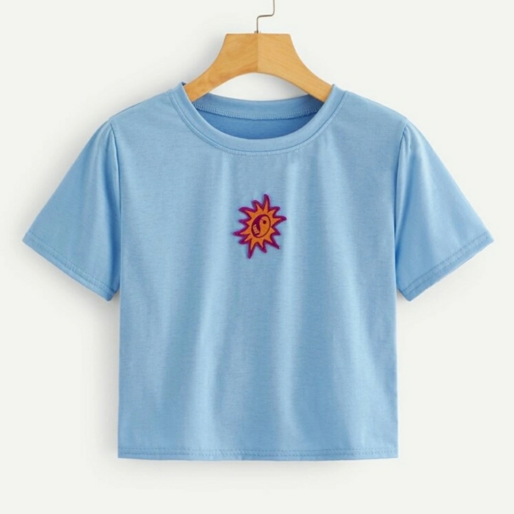 Blue crop tee